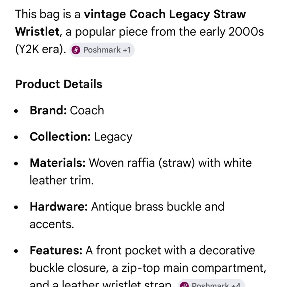 Coach #075 Soho Legacy Cream and Straw Woven Wristlet Clutch wristlet /wallet - Picture 9 of 12